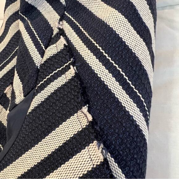 Lane Bryant Striped Frayed Edge Waterfall Jacket sz 22 Navy and Cream - Picture 6 of 11